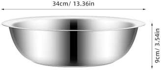PRETYZOOM Metal Mixing Bowls Stainless Steel Basin 13 Inch Large Mixing Bowl Portable Dish Tub Foot Soak Tub Washtub Dishpan for Kitchen Bathroom