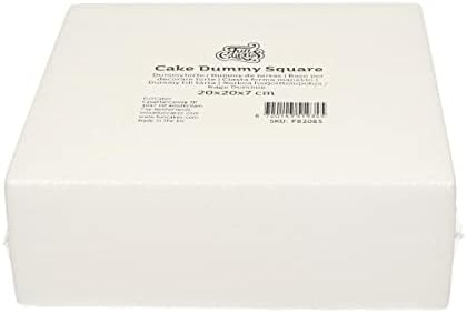 FunCakes Cake Dummy Square: Cake Decorating, Reusable Dummy, Make The Perfect Square Dummy, 20x20x7 cm