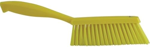 Vikan 45876 Bench Cleaning Brush, Polypropylene/Polyester Soft Bristle Dustpan Brush & Sweeper With Handle, 14-Inch, Yellow