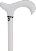 Royal RC Canes Elegant White Beechwood Derby Handle Walking Cane with Silver Collar – Stylish Cane for Women & Canes for Men – Ergonomic Grip Walking Cane & Stick for Men and Women