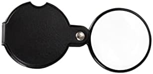 3pcs10x Small Pocket Magnify Glass Premium Folding Mini Magnifying Glass with Rotating Protective Leather Sheath, Apply to Reading, Science, Jewelry, Hobbies, 1.96in.