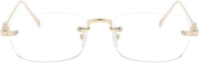 Rimless Computer Readers Anti Glare Reading Glasses Sturdy Blue Light Blocking Flat Light Mirror Eyewear