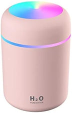 Portable Mini Humidifier, 300ml with Colorful LED Night Light, USB Personal Desktop Humidifier for Car Office Home Travel, Auto Shut-Off, 2 Mist Modes, Super Quiet(pink)