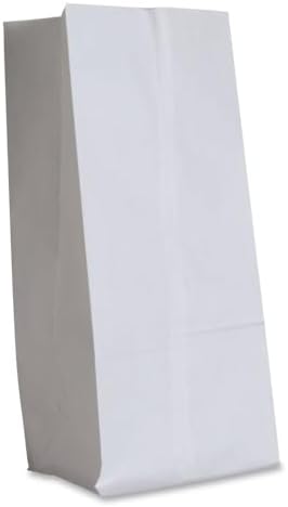 General GW20500 #20 Paper Grocery Bag, White, Standard 8 1/4 x 5 5/16 x 16 1/8 (Case of 500 Bags)