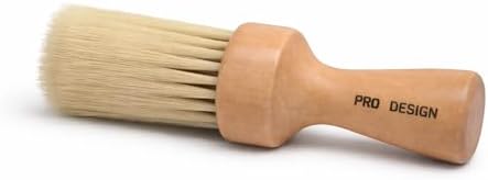 Pro Design Professional Barber Neck Duster Brush with Soft Bristles, Wooden Handle, for Hair Styling and Grooming (1 Pack)