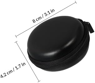 2 Pcs Black Eva Earphone Storage Bags with Cable Organizer, Compact Earbud Carrying Cases for Travel and Daily Use