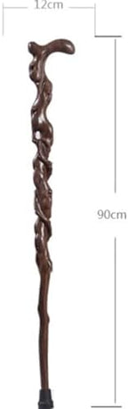 Handmade Retro Wood Cane - Exquisite Carved Wooden Walking Cane, Stylish Fashionable Crutch as Gift for Senior Parents,Fancy Walking Stick