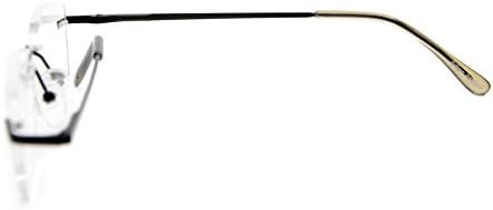 Eyekepper Mens Womens Spring Hinges Rimless Reading Glasses Black +1.75