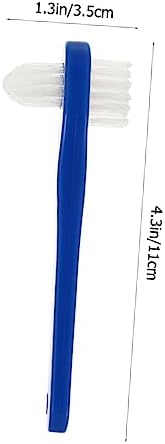 3Pcs Small Double Sided Denture Toothbrush with Medium Bristles Ergonomic Thick Handle for Comfortable Grip Durable Cleaning Tools for Braces and Retainers Portable Adult Oral Care
