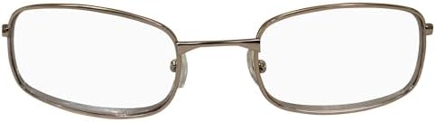 Men's High-Powered Reading Glasses: Gold Frame and Brown Case +6.00 Magnification Aspheric Lenses