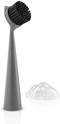 EVA SOLO | Dishbrush Nylon | Robust Washing-up Brush with a Practical & Effective Kitchen Scrubber Edge | Multipurpose Cleaning Brush | Danish Design, Functionality & Quality | Elephant Gray