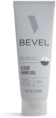 Bevel Essentials Clear Shave Gel for Men, Clear Shave Gel for Precise Detailing and Edging with Aloe Vera and Cucumber Extract to Soothe Skin and Prevent Razor Bumps, 4 Fl Oz