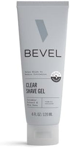 Bevel Essentials Clear Shave Gel for Men, Clear Shave Gel for Precise Detailing and Edging with Aloe Vera and Cucumber Extract to Soothe Skin and Prevent Razor Bumps, 4 Fl Oz