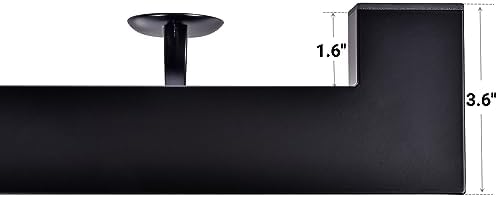 6 Ft Aluminum Handrail Stair Rail Metal Railing Grab Bar Kit Staircase Handrails Matte Black