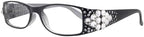 NY FIFTH AVENUE Merkel (Bling) The Diamond Crystal Shape Women Reading Glasses (Clear) Genuine European Crystals Black Frame