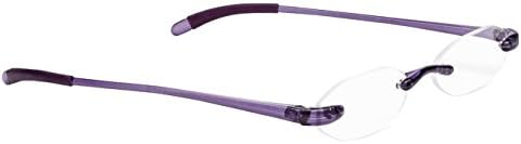 Select-A-Vision Flexi Lights Rimless Round Unisex Readers, Purple, +1.75