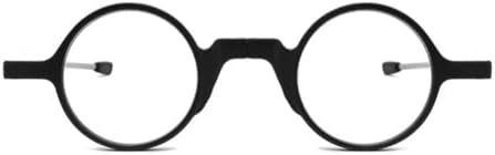 Folding Round Frame Reading Glasses, with Keychain, Portable Mini Reading Glasses, Compact Pocket Blue Light Blocking Reading Glasses for Men and Women(+1.5)