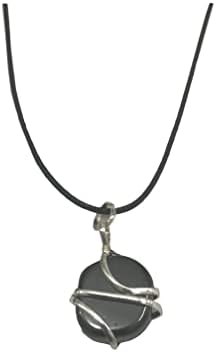 Raw Hematite Tumbled Crystal Healing Pendant Necklace Promotes Earth Energy, Protective Stone for Grounding, Negative Energies