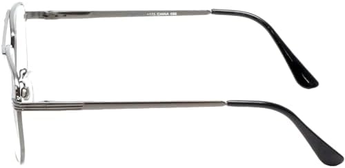 The Intellectual Metal Clear Bifocal Aviator Reader, Cheaters Reading Glasses, Men Women