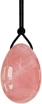 MYMEO 40X25mm Drilled Kegel Balls 16 Types Natural Jade Eggs Massage Ball Kegel Exercise Yoni Eggs,Rose Quartz Eggs