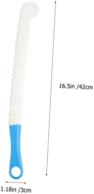 COLLBATH 3pcs Flexible Bending Cup and Bottle Cleaning Brush Durable Foam Brushes for Wine Goblet and Decanter Home Use Blue White