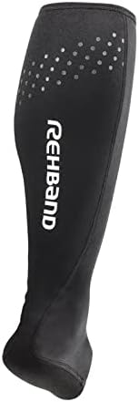 Rehband Neoprene Achilles Tendon Brace for Men & Women, 1 Pair Ankle Brace Supports Achilles Tendonitis & Pain Relief, Compression Sleeve against cramps, Colour:Black, Size:Medium