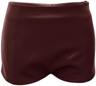 Fallorchid Women's Faux Leather Shorts Sexy Skinny Mini Shorts Hot Pants