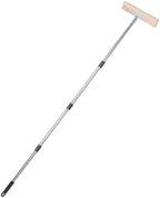 Heavy Duty Stainless Steel Wire Scrub Brush with Long Handle Moss Remover Wire Broom Outdoor Floor Scrub Brush for Patio Deck Garden Garage (30cm / 11.8in)