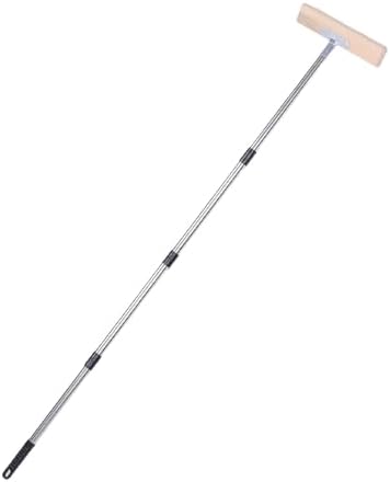 Heavy Duty Stainless Steel Wire Scrub Brush with Long Handle Moss Remover Wire Broom Outdoor Floor Scrub Brush for Patio Deck Garden Garage (30cm / 11.8in)