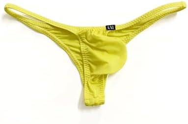 COMLIFE Men's Ice Silk Bikini Thongs Underwear Low Waist Half Back Coverage Triangle Briefs Underwear Underpanties