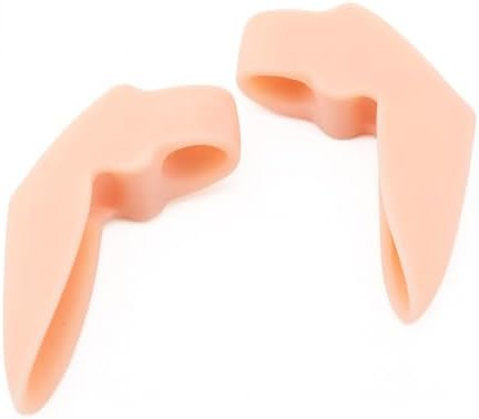 Gel Toe Separators for Adults – 1 Pair (Skin Tone) | Soft Silicone Bunion Corrector & Big Toe Straightener with 2 Loops | Relief for Overlapping Toes and Hallux Valgus Pain