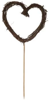Brown Twig Heart Cake Topper Cake Topper Pick Centerpiece Decoration 12 Inch Length
