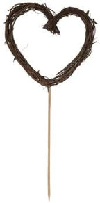 Brown Twig Heart Cake Topper Cake Topper Pick Centerpiece Decoration 12 Inch Length