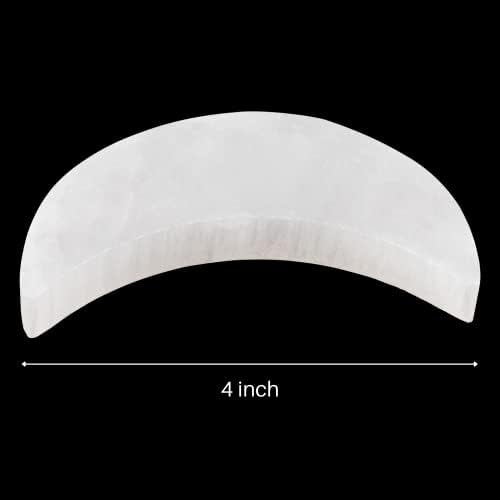 Selenite Charging Plate – 4" Moon Selenite Crystal – Mined and Crafted in Morocco – Ideal for Cleansing and Recharging Crystals and Healing Stones – Protection Crystals – Spiritual Gifts and Decor