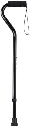 Drive Medical RTL10306 Walking Stick with Foam Grip Offset Handle, Black
