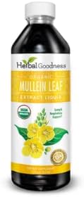 Herbal Goodness Mullein Drops for Lungs - Respiratory Support, Mullein Leaf Extract for Lungs, Bronchial & Lung Detox for Smokers, Organic Wild Mullen as Tea, Pills, Tincture - Made in USA - 12 Fl Oz