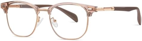 ZAMGIC Blue Light Blocking Glasses with Polarized Clip On Sunglasses Lenses for Men Women Magnetic Multi-use Metal Frame Brown