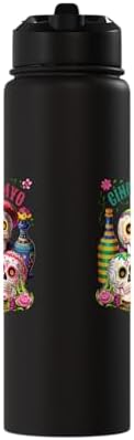 Cinco De Mayo Mexican Skulls Fiesta Party Stainless Steel Insulated Water Bottle
