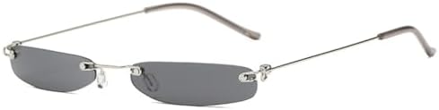 Men Women Blue Light Blocking Metal Rimless Tinted Lens Anti-UV Reading Glasses