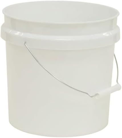 (2 Pack) 2 Gallon Round Comfort Handle Plastic Utility Bucket, White,Durable Round Cleaning and Storage Pails for Home, Garage, Garden