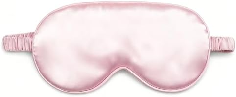 Sleep Mask for Women, Silk Eye Mask with Adjustable Strap Light Blocking Design Night Sleeping Blindfold, Soft Eye Shade Cover for Travel, Pink