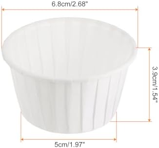 HARFINGTON 50Pcs Cupcake Baking Cups 3.5oz Standard Size Paper Cupcake Liners Greaseproof Wrappers Disposable for Wedding Birthdays Christmas Dessert, White