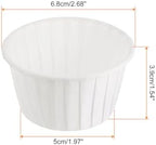 HARFINGTON 50Pcs Cupcake Baking Cups 3.5oz Standard Size Paper Cupcake Liners Greaseproof Wrappers Disposable for Wedding Birthdays Christmas Dessert, White