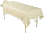 ForPro Professional Collection Premium Microfiber 3-Piece Massage Sheet Set, Natural, Ultra-Light, Stain, and Wrinkle-Resistant Includes Massage Flat and Fitted Sheet and Massage Face Rest Cover