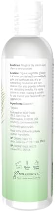 NOW Foods Solutions, Organic Vegetable Glycerin Oil, 100% Pure, Softening and Moisturizing Multi-Purpose Skin Care, 8-Ounce
