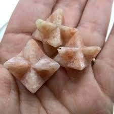 Jet Energized Sunstone Merkaba 1 inch Star Jet International Healing Spiritual Divine India A++ Crystal Therapy Geometry Image is JUST A Reference