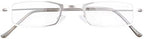 Eyekepper 3-Pack Stainless Steel Frame Half-eye Style Reading Glasses Readers Silver +1.75
