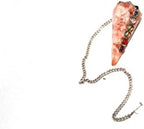 Jet Energized Sunstone Chakra Pendulum Faceted Cone Shaped Jet International Crystal Therapy Image is JUST A Reference