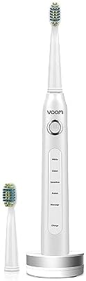 Voom Sonic Pro 5 Electric Toothbrush for Adults - Ultrasonic Electric Toothbrushes with Replacment Brush Head, Dentist Recommended Power Sonic Toothbrush with 5 Modes
