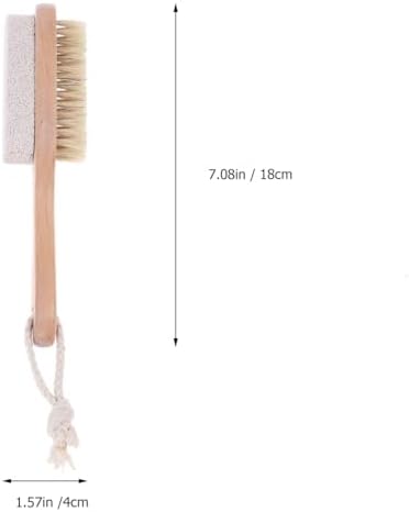 Healeved Double Sided Foot File and Pumice Brush 2-in-1 Pedicure Tool for Dead Skin Removal and Foot Care 7.1In Durable Bristle Pumice Stone for Smooth Feet